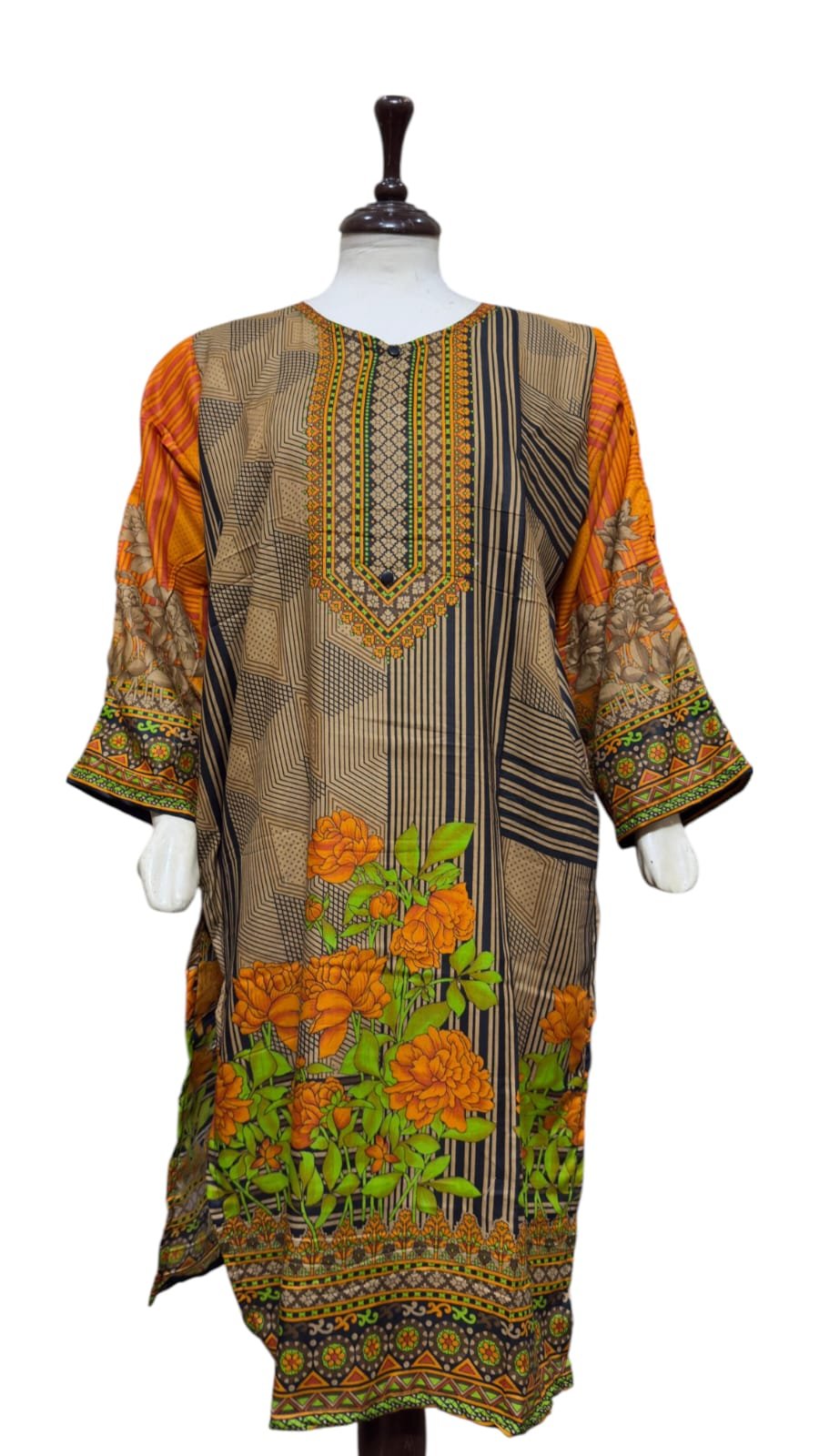 Golden Printed Kurti for Women - Image 2