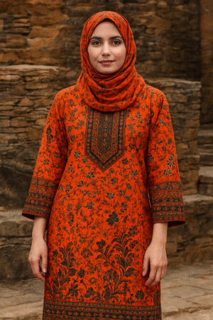 Beautiful Orange Printed Kurti for Women