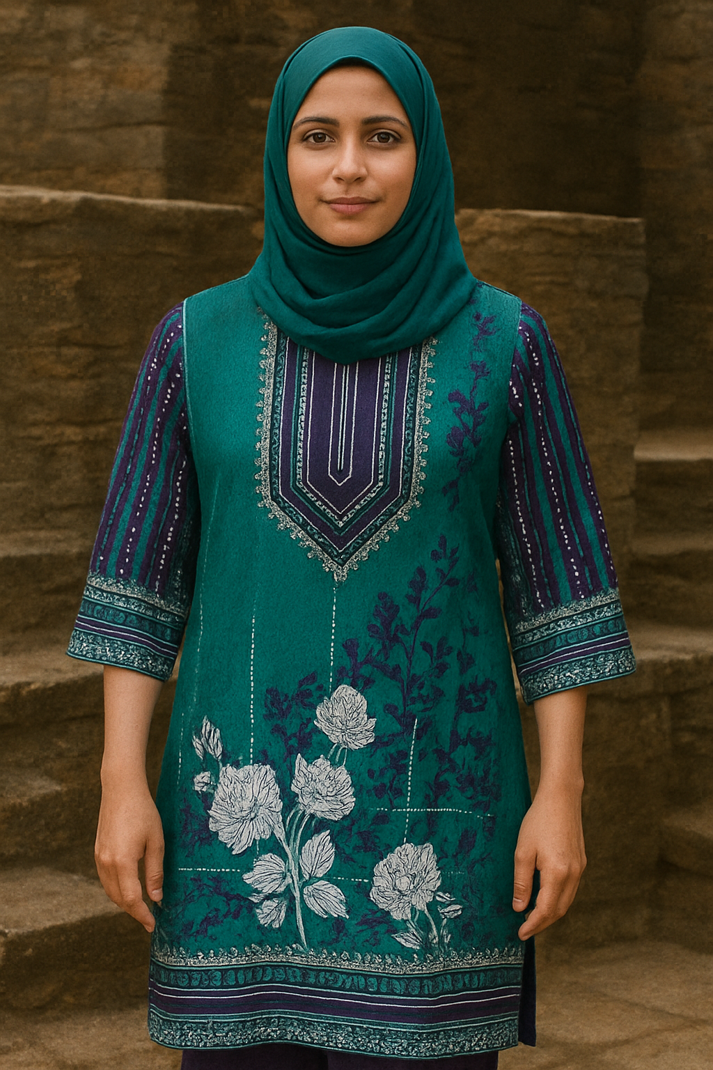 Green Printed Kurti for Women