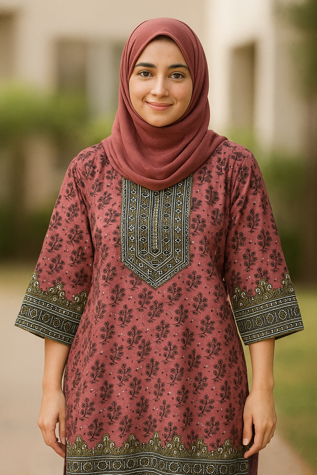 Mahroon Printed Kurti for Women