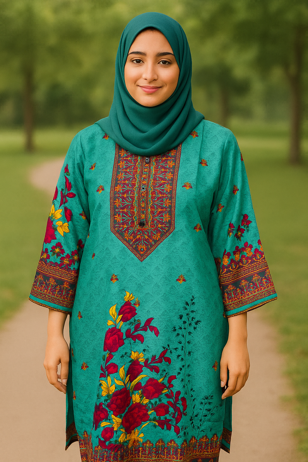Beautiful Green Printed Kurti for Women
